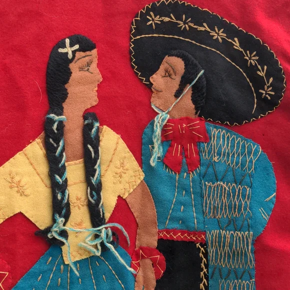 Handmade embroidered vintage wool blazer from Mexico. 40s/50s - Picture 3 of 10